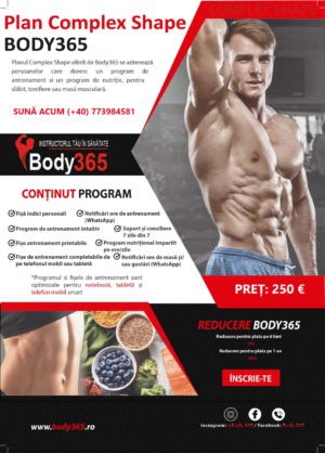 Program personalizat de antrenament sau nutritie COMPLEX SHAPE de la BODY365.ro