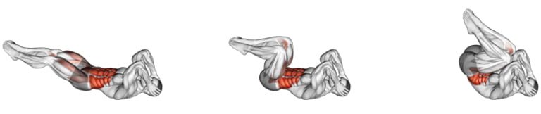 Exercitiu Abdomene Inverse (Reverse Crunch) mod de executare