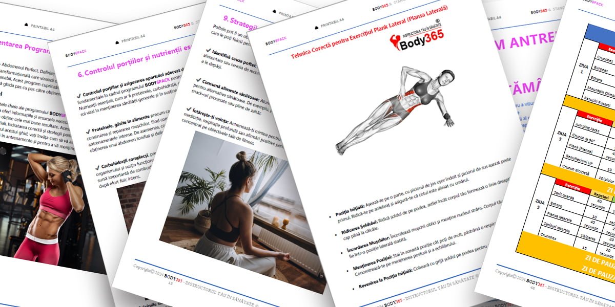 Program Abdomen Plat pentru Femei BODY6PACK continut