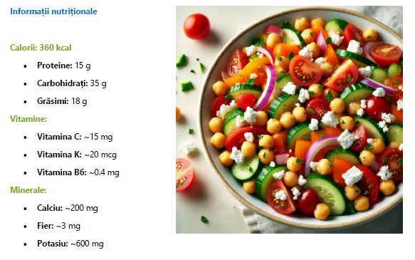 Informatii nutritionale carte BODYFOOD
