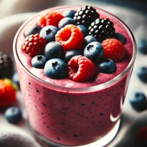 Smoothie cu Fructe de Pădure și Semințe de In - 99 Rețete pentru Slăbit Sănătos BODYFOOD